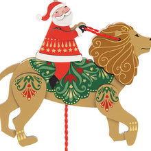 Load image into Gallery viewer, Pull-String Lion With Santa Wood Ornament - Hallmark Timmins
