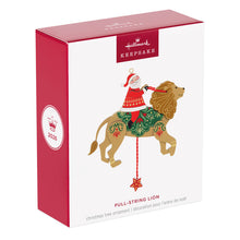 Load image into Gallery viewer, Pull-String Lion With Santa Wood Ornament - Hallmark Timmins
