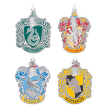 Load image into Gallery viewer, Harry Potter™ Hogwarts™ House Crest Metal Ornaments, Set of 4
