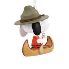 Load image into Gallery viewer, Peanuts® Snoopy in Canoe Hallmark Ornament
