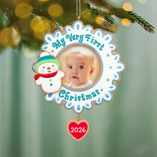 Load image into Gallery viewer, My Very First Christmas 2026 Photo Frame Ornament
