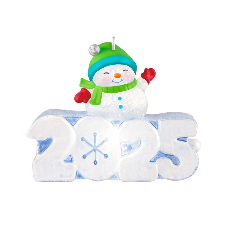 Mini A Snowy 2025 Ornament With Light, 1.25