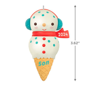 Son Snowman Ice Cream Cone 2024 Ornament