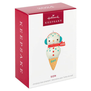 Son Snowman Ice Cream Cone 2024 Ornament