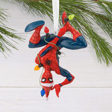 Load image into Gallery viewer, Marvel Spider-Man Hanging From Lights Hallmark Ornament
