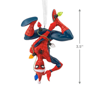 Marvel Spider-Man Hanging From Lights Hallmark Ornament