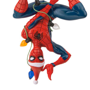 Marvel Spider-Man Hanging From Lights Hallmark Ornament