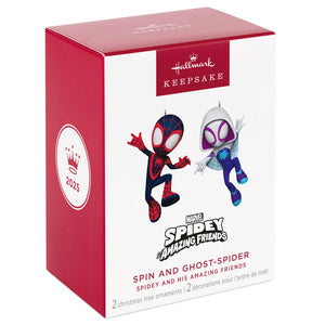 Marvel Spidey and His Amazing Friends Spin and Ghost-Spider Ornaments, Set of 2
