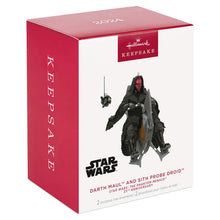 Load image into Gallery viewer, Star Wars: The Phantom Menace™ 25th Anniversary Darth Maul™ and Sith Probe Droid™ Ornaments, Set of 2
