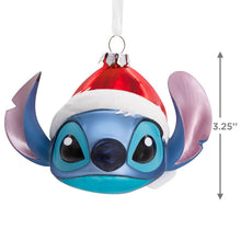 Load image into Gallery viewer, Disney Lilo &amp; Stitch in Santa Hat Blown Glass Hallmark Ornament

