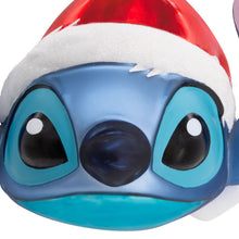 Load image into Gallery viewer, Disney Lilo &amp; Stitch in Santa Hat Blown Glass Hallmark Ornament
