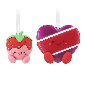 Better Together Strawberry Cream and Box of Chocolates Magnetic Hallmark Ornaments, Set of 2