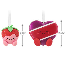 Load image into Gallery viewer, Better Together Strawberry Cream and Box of Chocolates Magnetic Hallmark Ornaments, Set of 2
