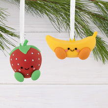 Load image into Gallery viewer, Better Together Strawberry and Banana Magnetic Hallmark Ornaments, Set of 2
