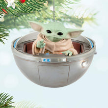 Load image into Gallery viewer, Star Wars: The Mandalorian™ Grogu™ in Hovering Pram Ornament With Light, Sound and Motion
