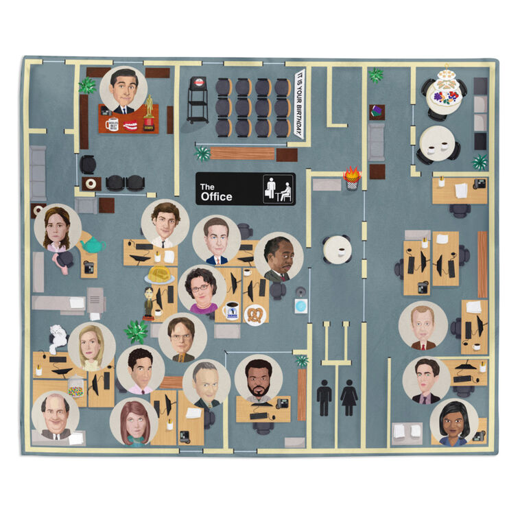 The Office Dunder Mifflin Floor Plan Throw Blanket, 50x60