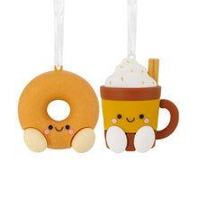 Load image into Gallery viewer, Better Together Apple Cider Donut and Festive Drink Magnetic Hallmark Ornaments, Set of 2
