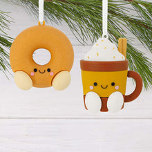 Load image into Gallery viewer, Better Together Apple Cider Donut and Festive Drink Magnetic Hallmark Ornaments, Set of 2
