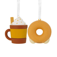 Load image into Gallery viewer, Better Together Apple Cider Donut and Festive Drink Magnetic Hallmark Ornaments, Set of 2
