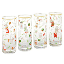 Load image into Gallery viewer, Vintage Santa and Friends Drinking Glasses, Set of 4
