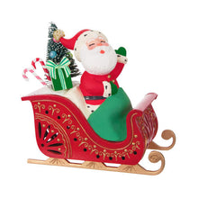Load image into Gallery viewer, Mini Vintage Santa ShowToppers Musical Tree Topper With Light, 4.26”
