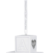 Load image into Gallery viewer, Grandbaby's First Christmas Blocks 2026 Porcelain Ornament
