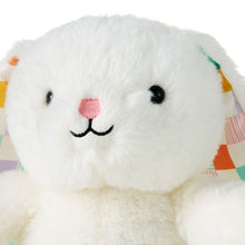 Load image into Gallery viewer, White Bunny With Patchwork Ears Easter Plush, 8"
