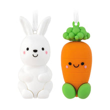 Load image into Gallery viewer, Better Together Bunny and Carrot Magnetic Hallmark Ornaments, Set of 2
