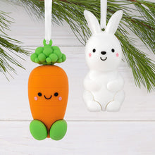 Load image into Gallery viewer, Better Together Bunny and Carrot Magnetic Hallmark Ornaments, Set of 2
