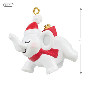 Mini Festive White Elephant Ornament, 1"