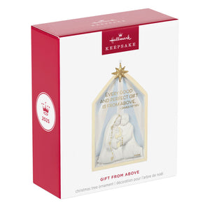 Gift From Above Nativity Porcelain Ornament