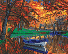 Load image into Gallery viewer, Crystal Art - Mounted Kit - Autumn Forest Boat - Large - Hallmark Timmins
