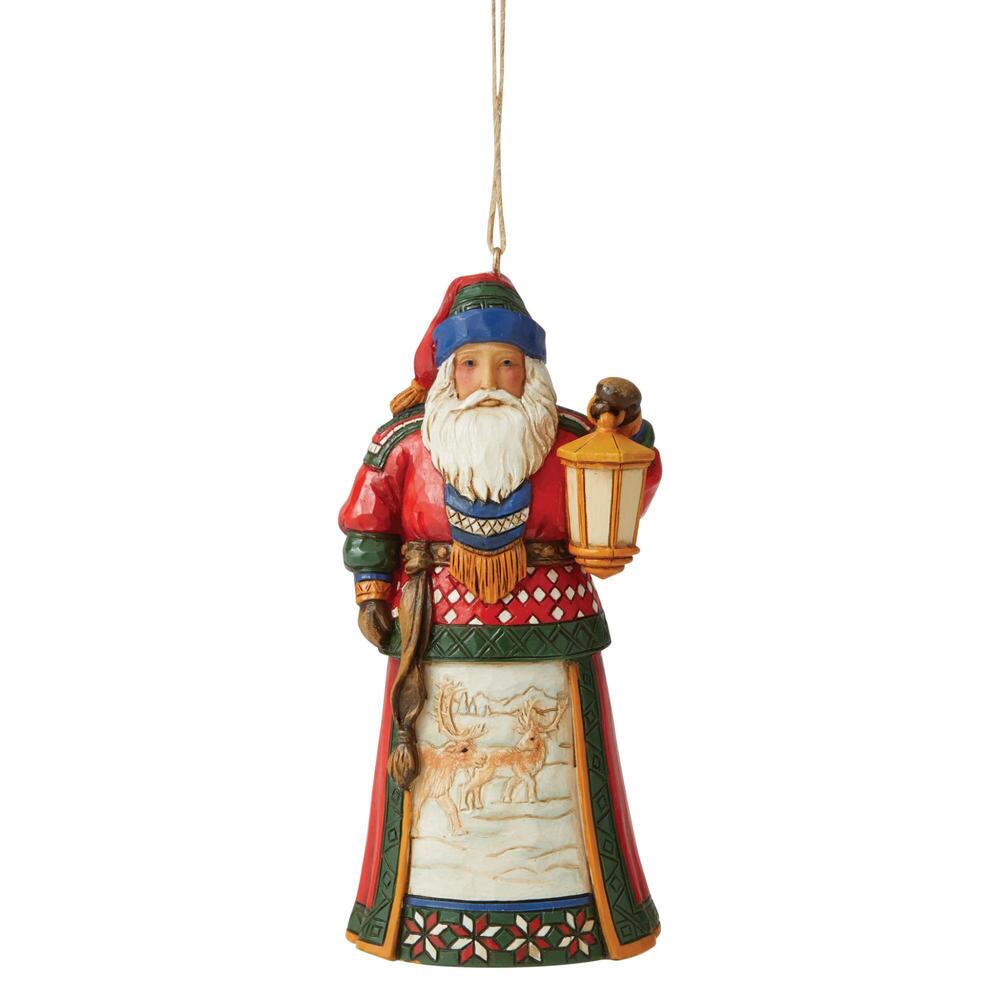 Lapland Santa W/Lantern Ornament