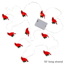 Load image into Gallery viewer, Decorative Cardinals 10-Light Christmas String Lights, 10&#39;

