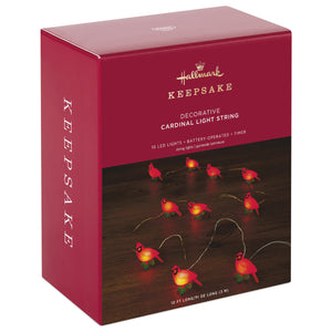 Decorative Cardinals 10-Light Christmas String Lights, 10'