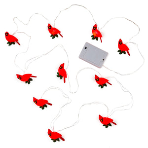 Decorative Cardinals 10-Light Christmas String Lights, 10'