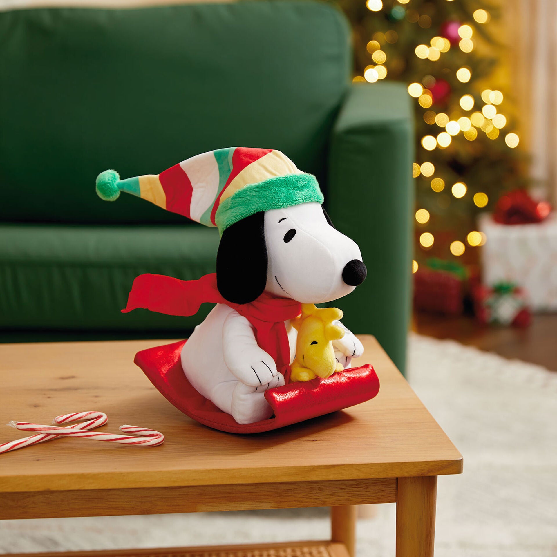 Peanuts® Sledding Snoopy and Woodstock Musical Plush With Motion