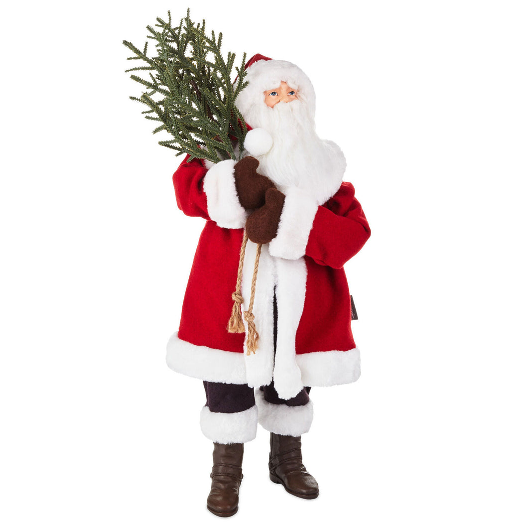 Santa Claus With Christmas Tree Figurine, 22